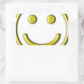 Sticker Rectangulaire Or Jaune souriant visage souriant Emoji drôle (Sac)