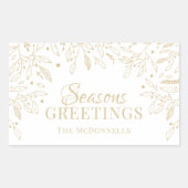 Sticker Rectangulaire Or Joyeuses Fêtes personnalisé (Devant)