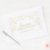 Sticker Rectangulaire Or Joyeuses Fêtes personnalisé (Enveloppe)