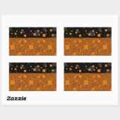 Sticker Rectangulaire Orange alerte float abstrait Halloween boîte noire (Feuille)