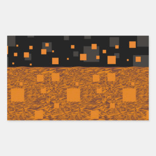 Sticker Rectangulaire Orange alerte float abstrait Halloween boîte noire
