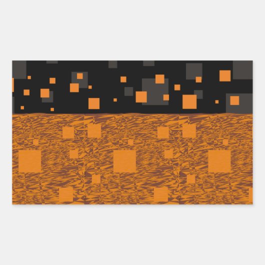 Sticker Rectangulaire Orange alerte float abstrait Halloween boîte noire (Devant)