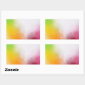 Sticker Rectangulaire Orange Bleu Vert Rose Violet Moderne Branché (Feuille)