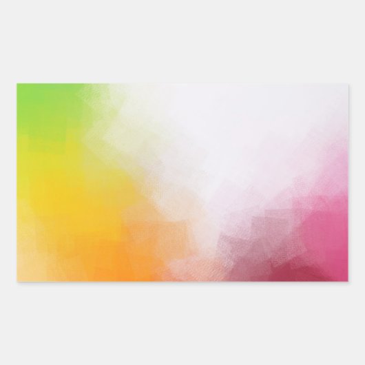 Sticker Rectangulaire Orange Bleu Vert Rose Violet Moderne Branché (Devant)