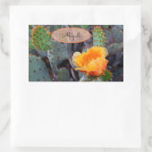 Sticker Rectangulaire Orange Fleur Cactus Blossom Opuntia Prickear (Sac)