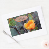 Sticker Rectangulaire Orange Fleur Cactus Blossom Opuntia Prickear (Enveloppe)