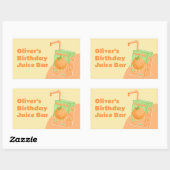 Sticker Rectangulaire Orange Juice Box fête d'anniversaire (Feuille)