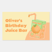Sticker Rectangulaire Orange Juice Box fête d'anniversaire (Devant)