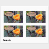 Sticker Rectangulaire Orange poire opuntia cactus photo fleur (Feuille)