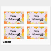 Sticker Rectangulaire Orange Pumpkings de éffrayant Flying Witch (Feuille)