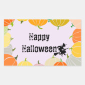 Sticker Rectangulaire Orange Pumpkings de éffrayant Flying Witch (Devant)