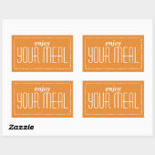 Sticker Rectangulaire Orange Savourez Votre Repas (Feuille)