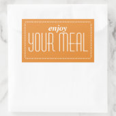 Sticker Rectangulaire Orange Savourez Votre Repas (Sac)