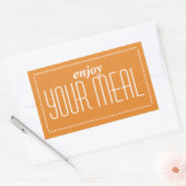 Sticker Rectangulaire Orange Savourez Votre Repas (Enveloppe)