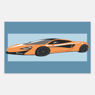 Sticker Rectangulaire Orange Sports voiture Invitation