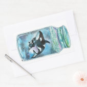 Sticker Rectangulaire Orca dans le Jar (Enveloppe)