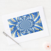 Sticker Rectangulaire Orchidée aquarelle peinture, Nuages Mandala (Enveloppe)