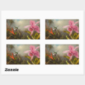 Sticker Rectangulaire Orchidée avec deux colibris Heade (Feuille)