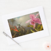 Sticker Rectangulaire Orchidée avec deux colibris Heade (Enveloppe)