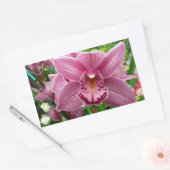 Sticker Rectangulaire Orchidée Violette Élégante Botanique Florale (Enveloppe)