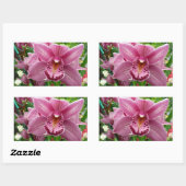 Sticker Rectangulaire Orchidée violette Élégante Florale (Feuille)