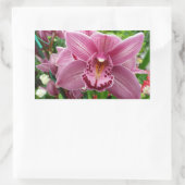 Sticker Rectangulaire Orchidée violette Élégante Florale (Sac)