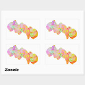 Sticker Rectangulaire Orchidées des Caraïbes, fleurs d'aquarelle tropica (Feuille)