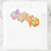 Sticker Rectangulaire Orchidées des Caraïbes, fleurs d'aquarelle tropica (Sac)