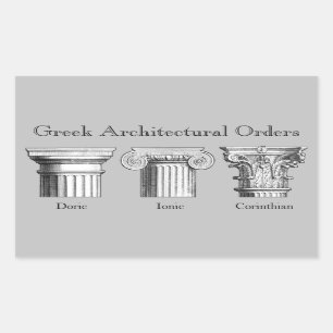 Sticker Rectangulaire Ordres architecturaux grecs : Capitales de colonne