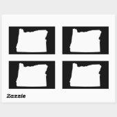 Sticker Rectangulaire Oregon en blanc et noir (Feuille)