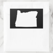 Sticker Rectangulaire Oregon en blanc et noir (Sac)
