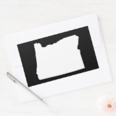 Sticker Rectangulaire Oregon en blanc et noir (Enveloppe)