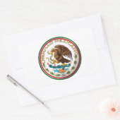 Sticker Rectangulaire Orgullo Mexicano (aigle du drapeau mexicain) (Enveloppe)