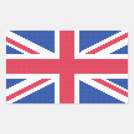Sticker Rectangulaire Original cross-stitch design Union Jack (Devant)