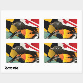 Sticker Rectangulaire Oriole citoyen, oiseau d'État du Maryland (Feuille)