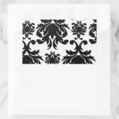 Sticker Rectangulaire orné formel noir blanc damassé (Sac)