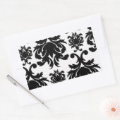 Sticker Rectangulaire orné formel noir blanc damassé (Enveloppe)