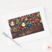 Sticker Rectangulaire Ornement de Noël et flocons de neige (Enveloppe)