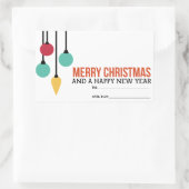 Sticker Rectangulaire Ornements de Noël (Sac)