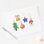 Sticker Rectangulaire Ornements de Noël décoratifs