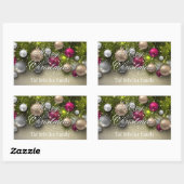 Sticker Rectangulaire Ornements de Noël Multi Couleur (Feuille)