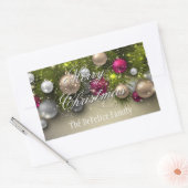 Sticker Rectangulaire Ornements de Noël Multi Couleur (Enveloppe)