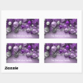 Sticker Rectangulaire Ornements de Noël - Purples (Feuille)