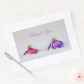 Sticker Rectangulaire Ornements de Noël rose et violet (Enveloppe)