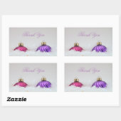 Sticker Rectangulaire Ornements de Noël rose et violet (Feuille)