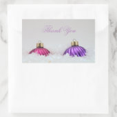 Sticker Rectangulaire Ornements de Noël rose et violet (Sac)