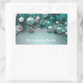 Sticker Rectangulaire Ornements de Noël - Turquoise (Sac)