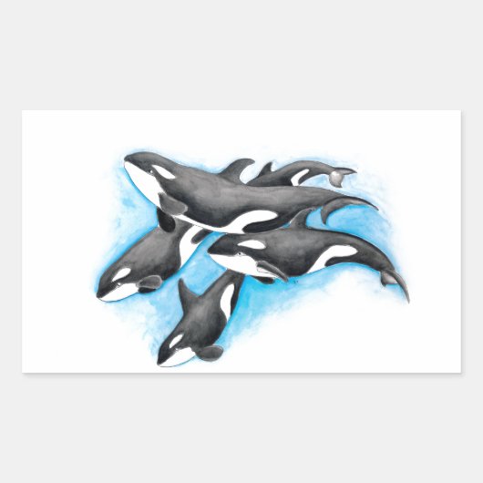 Sticker Rectangulaire orques en bleu (Devant)