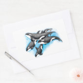 Sticker Rectangulaire orques en bleu (Enveloppe)