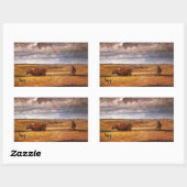 Sticker Rectangulaire Os de bison nivelés par Harvey Thomas Dunn (Feuille)